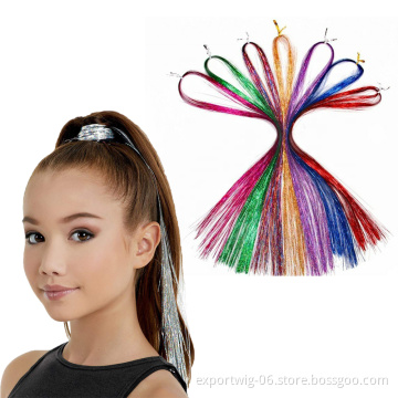 Gitter hair tinsel crochet braid hair extension 600-700 strands braid accessories wholesale hair tinsel